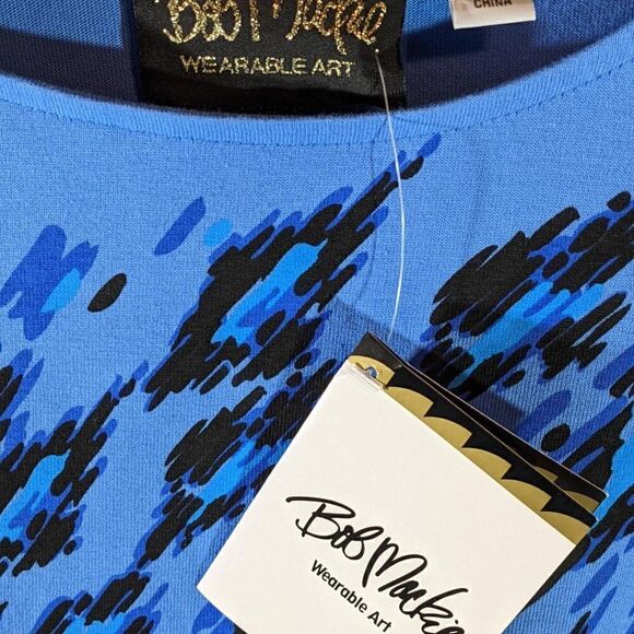 🆕NWT BOB MACKIE WEARABLE ART FANTASY LEOPARD - BLUE - XL - Picture 4 of 8